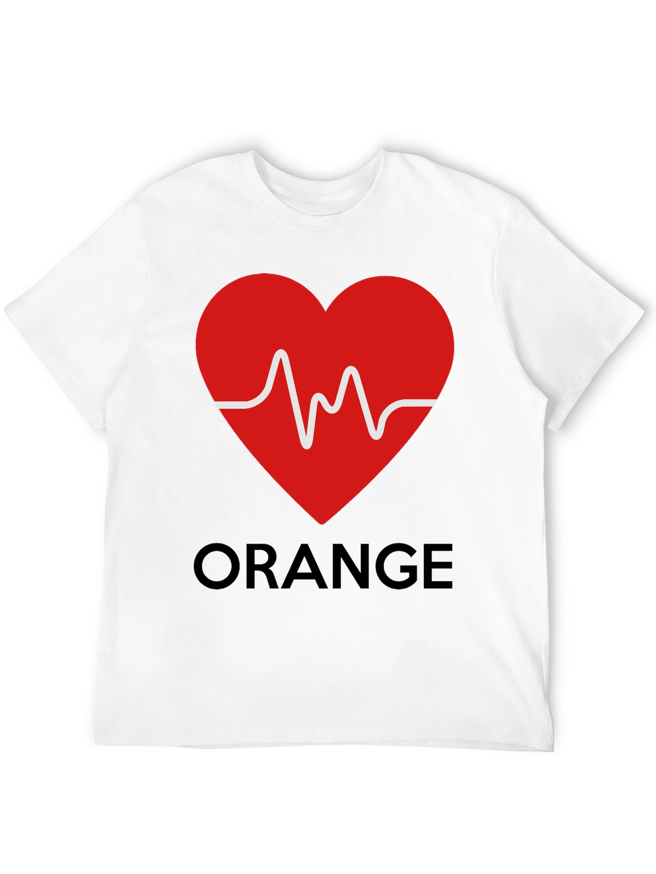 Heartbeat Love Heart Orange Graphic T-Shirt