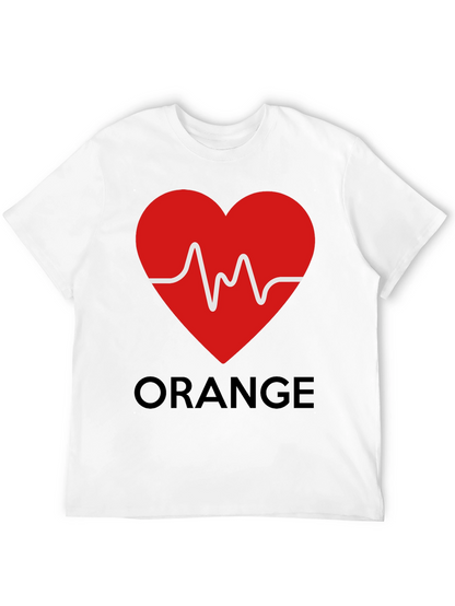 Heartbeat Love Heart Orange Graphic T-Shirt