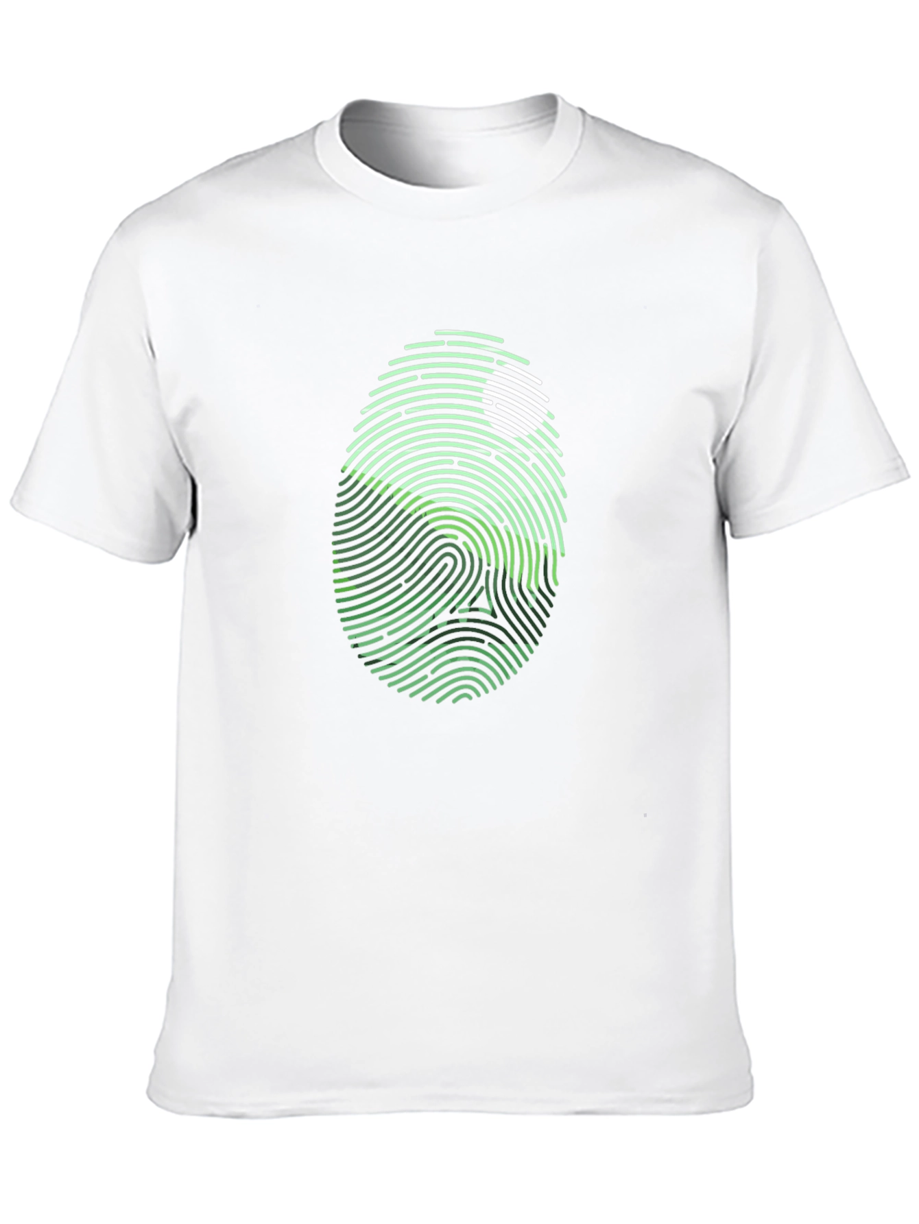 Unique Fingerprint Skull Graphic Black T-Shirt