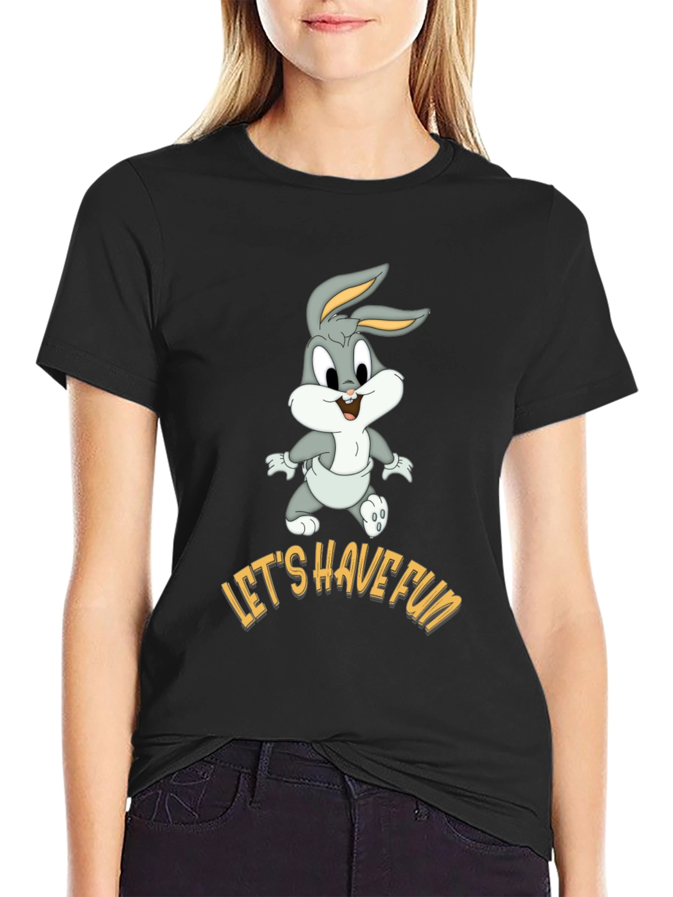 Lets Have Fun Bugs Bunny Black T-Shirt
