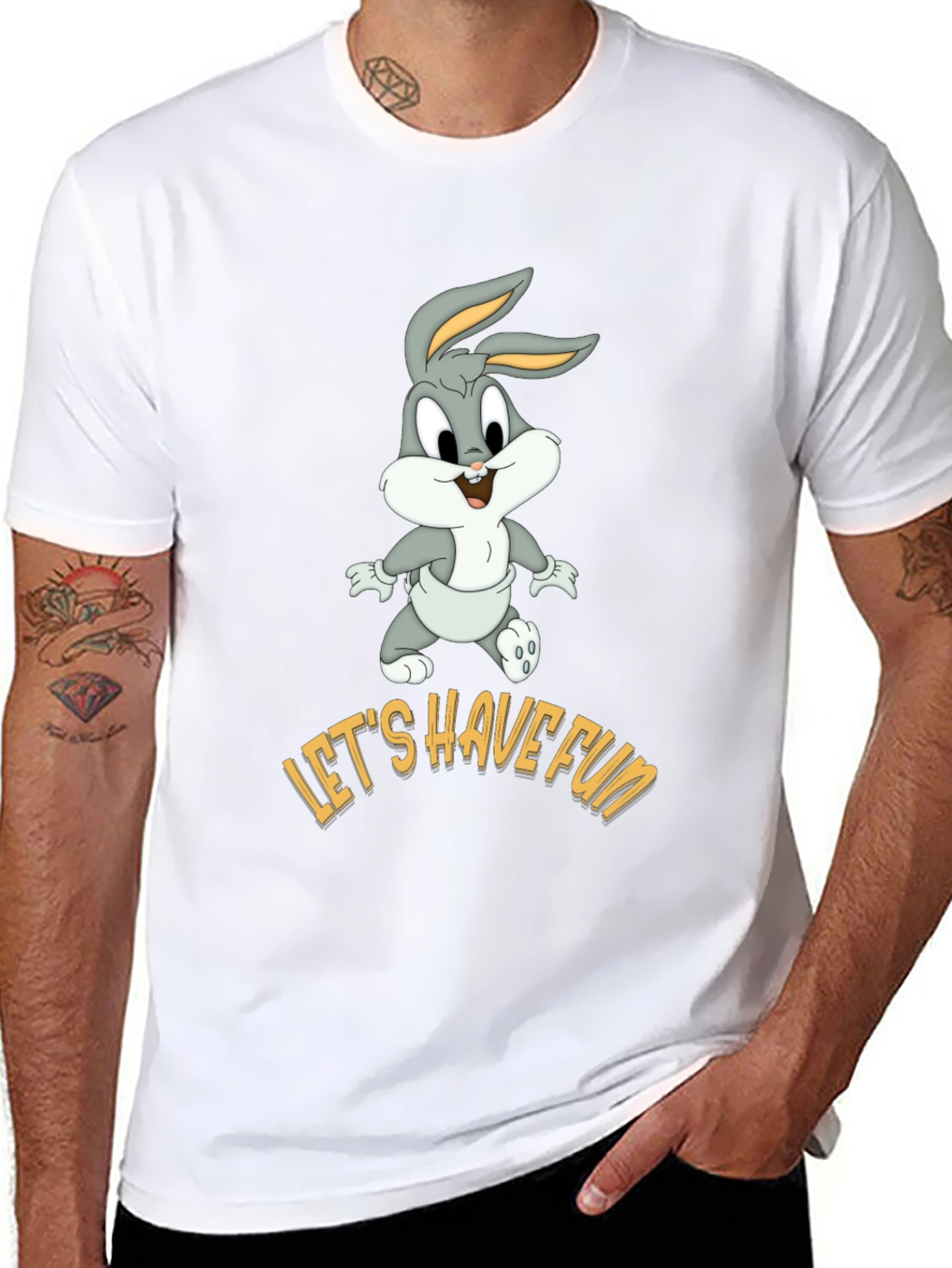 Lets Have Fun Bugs Bunny Black T-Shirt