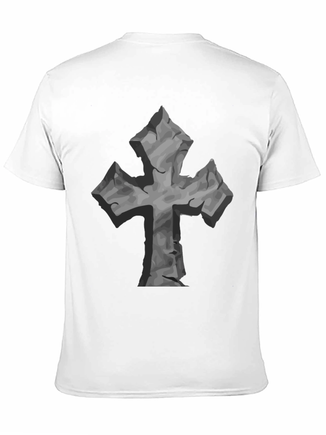 Stone Cross Graphic Tee - Black Casual T-Shirt