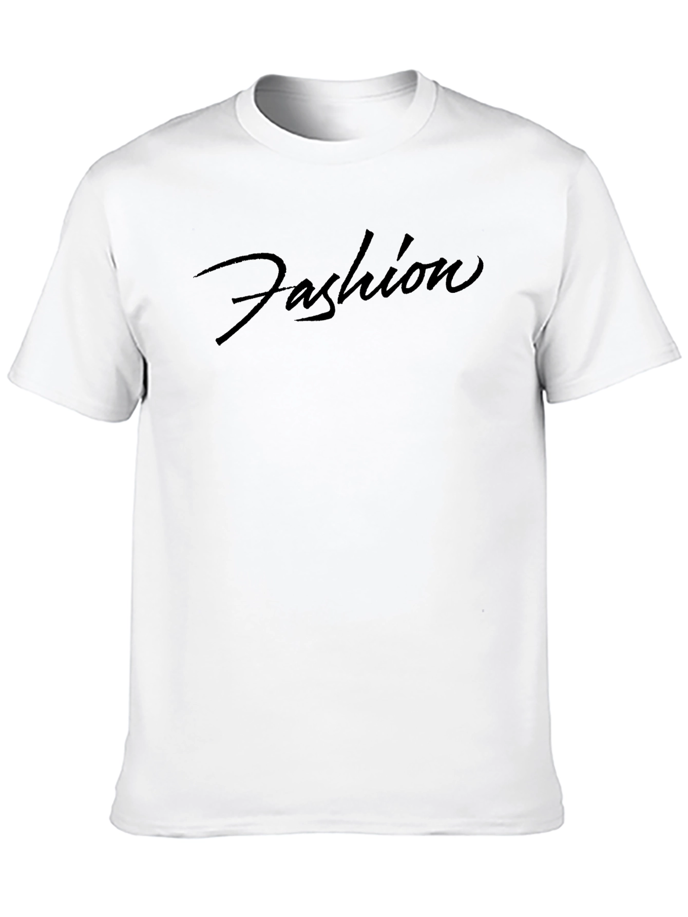 Mens Fashion Script Black T-Shirt