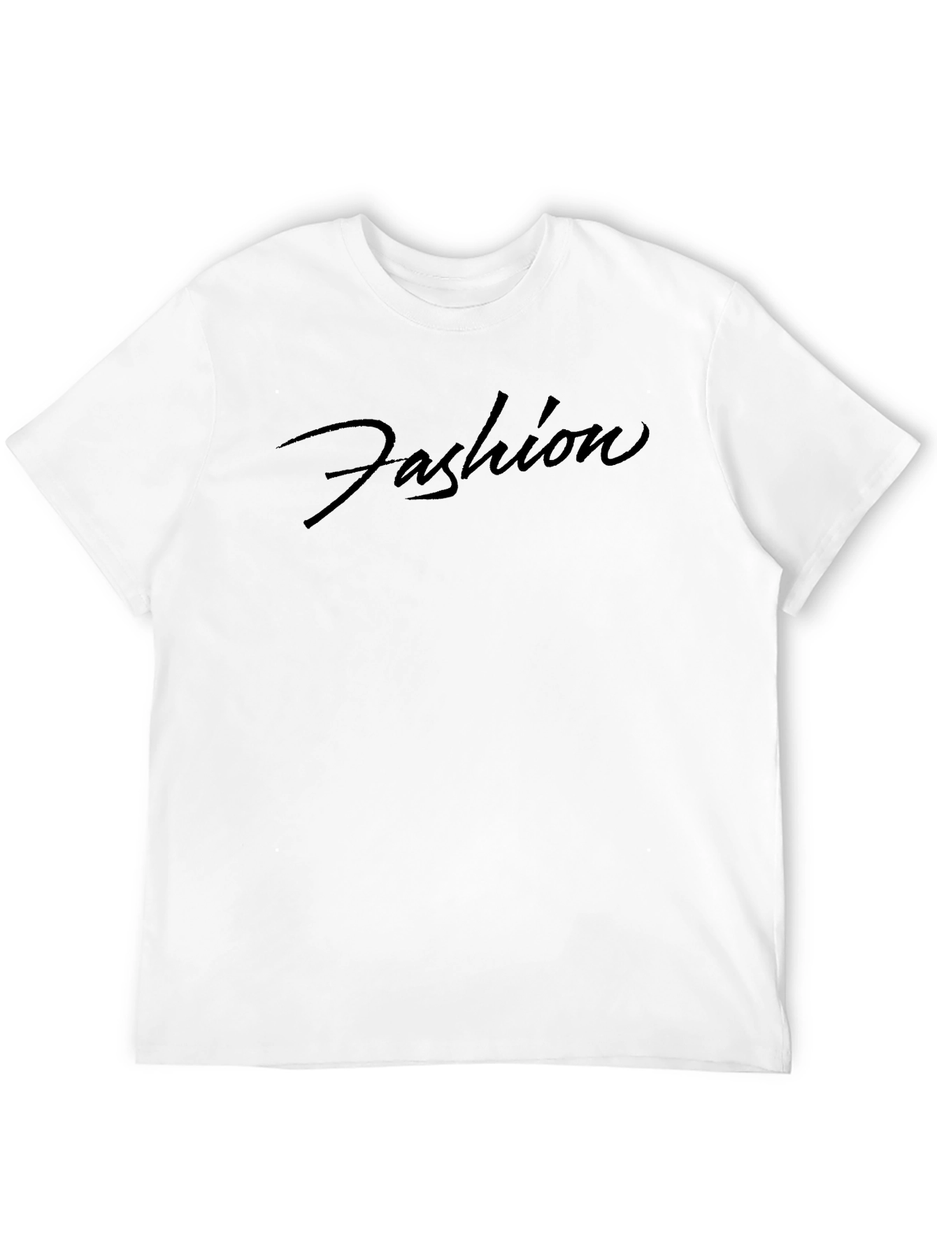 Mens Fashion Script Black T-Shirt