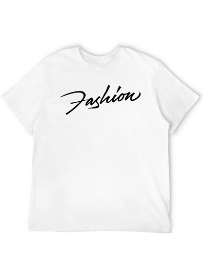Mens Fashion Script Black T-Shirt