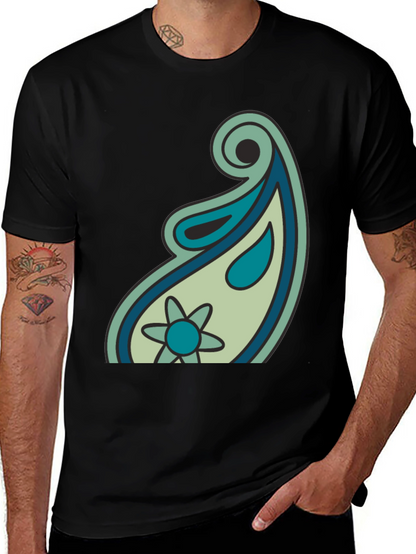 Paisley Graphic Black T-Shirt - Casual Style