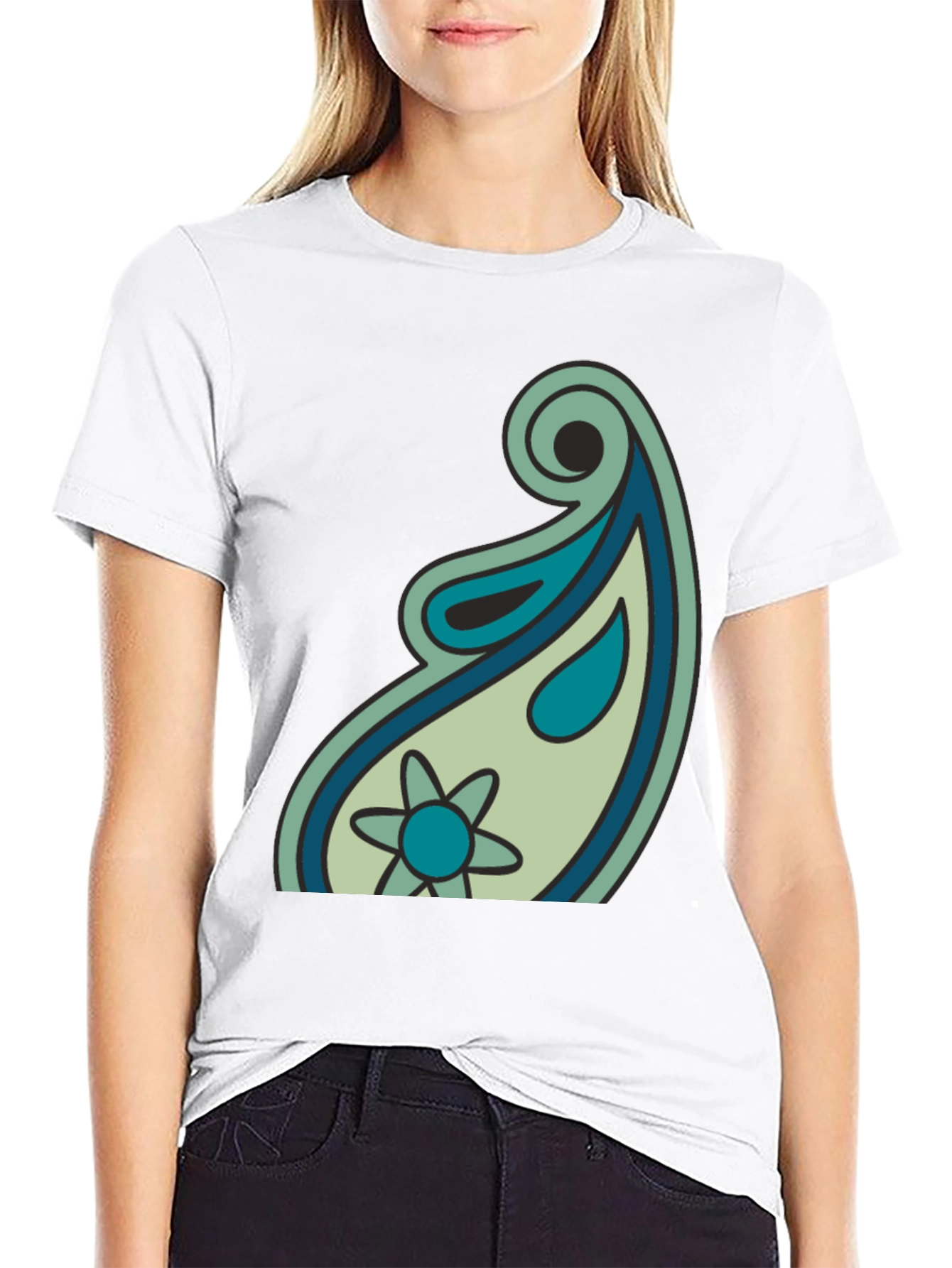 Paisley Graphic Black T-Shirt - Casual Style