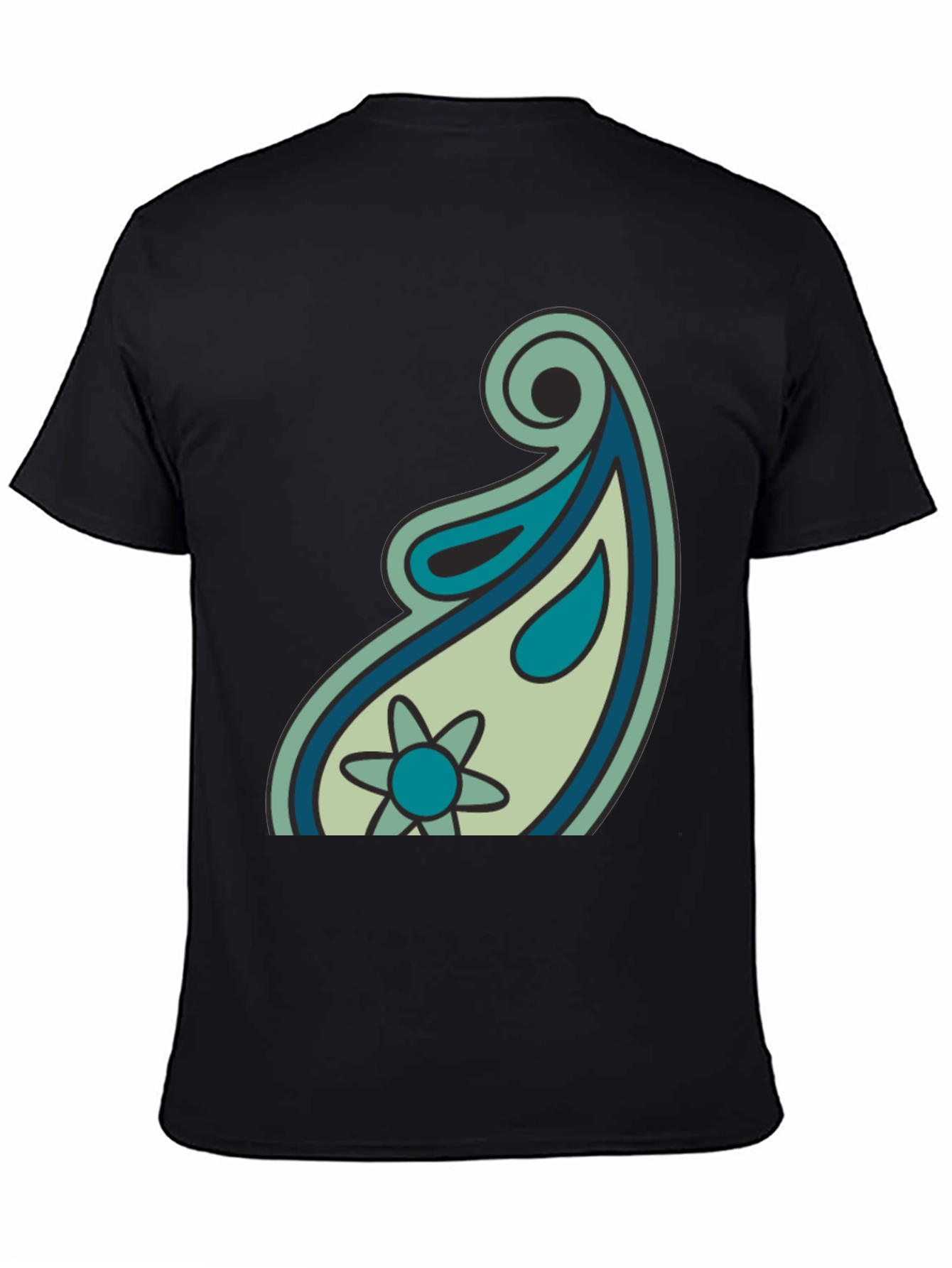Paisley Graphic Black T-Shirt - Casual Style