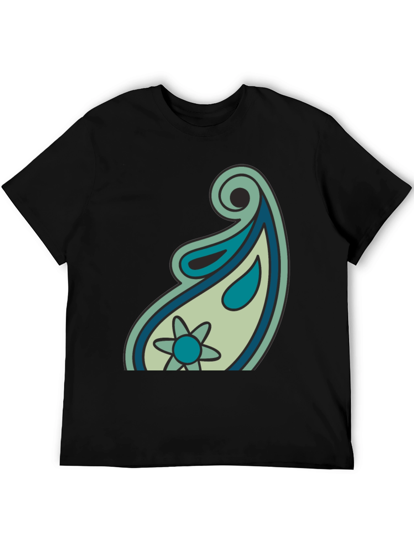 Paisley Graphic Black T-Shirt - Casual Style