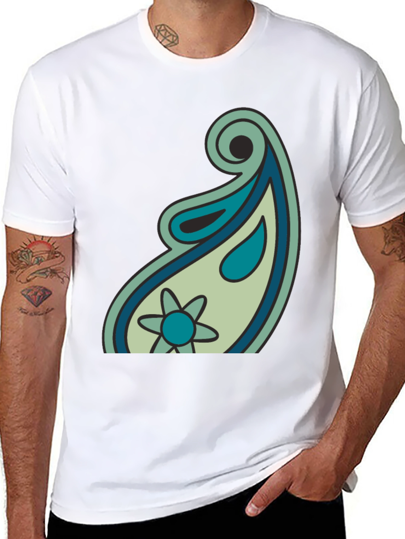 Paisley Graphic Black T-Shirt - Casual Style