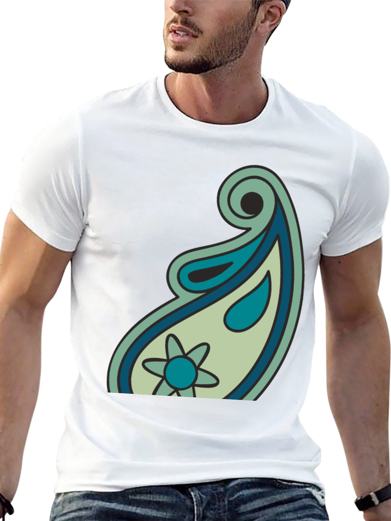 Paisley Graphic Black T-Shirt - Casual Style