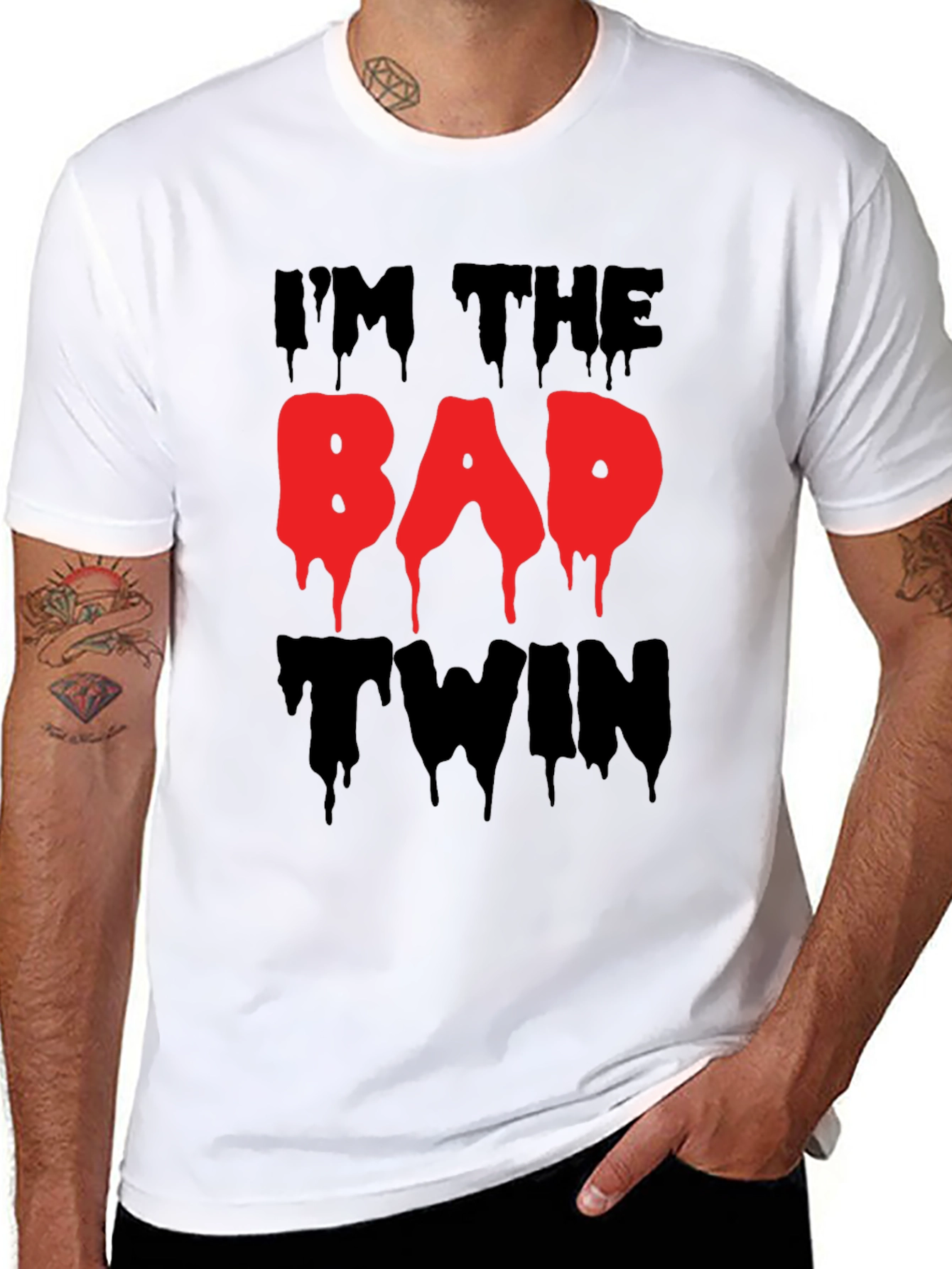 Im The Bad Twin Funny Graphic T-Shirt