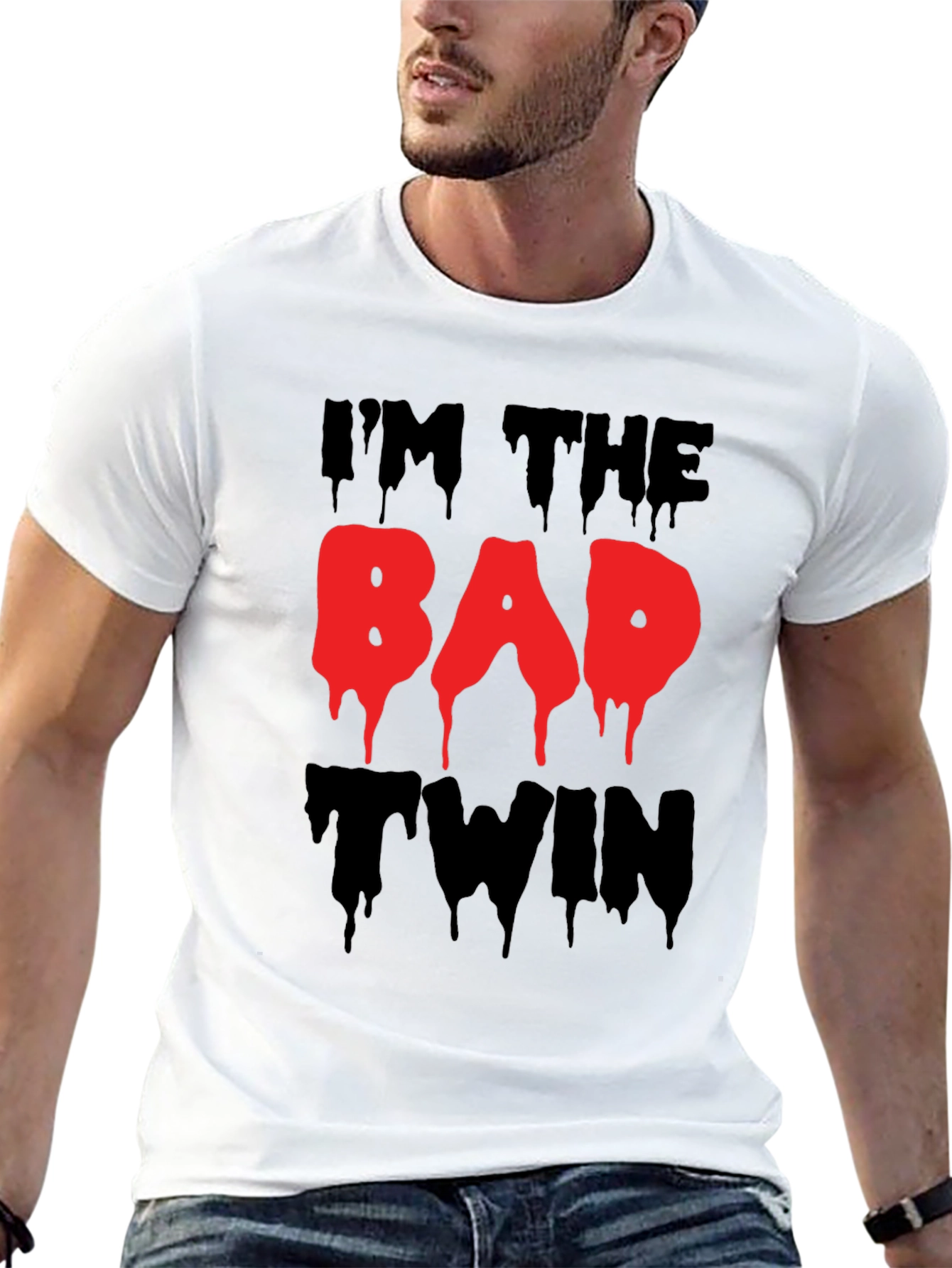 Im The Bad Twin Funny Graphic T-Shirt