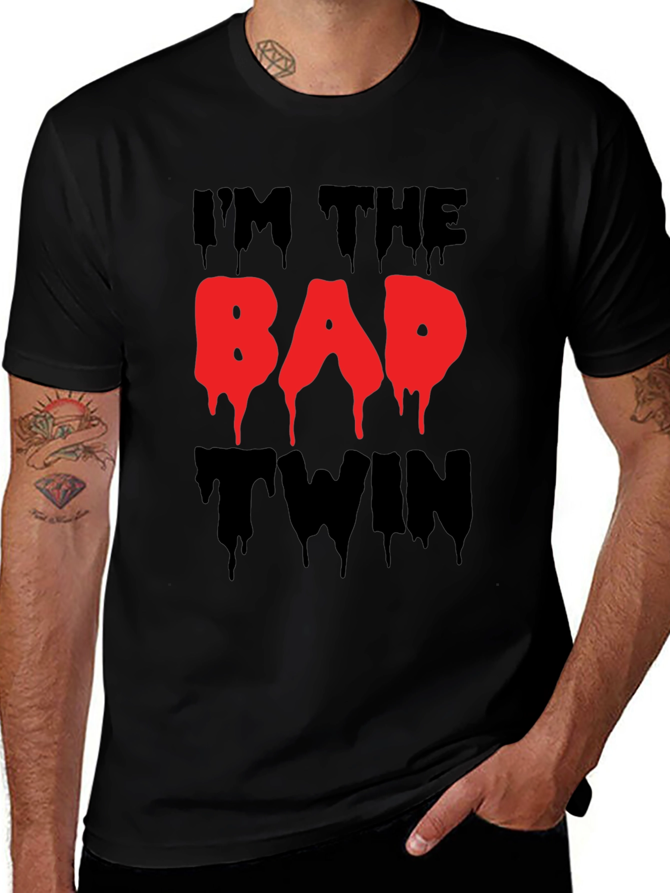 Im The Bad Twin Funny Graphic T-Shirt