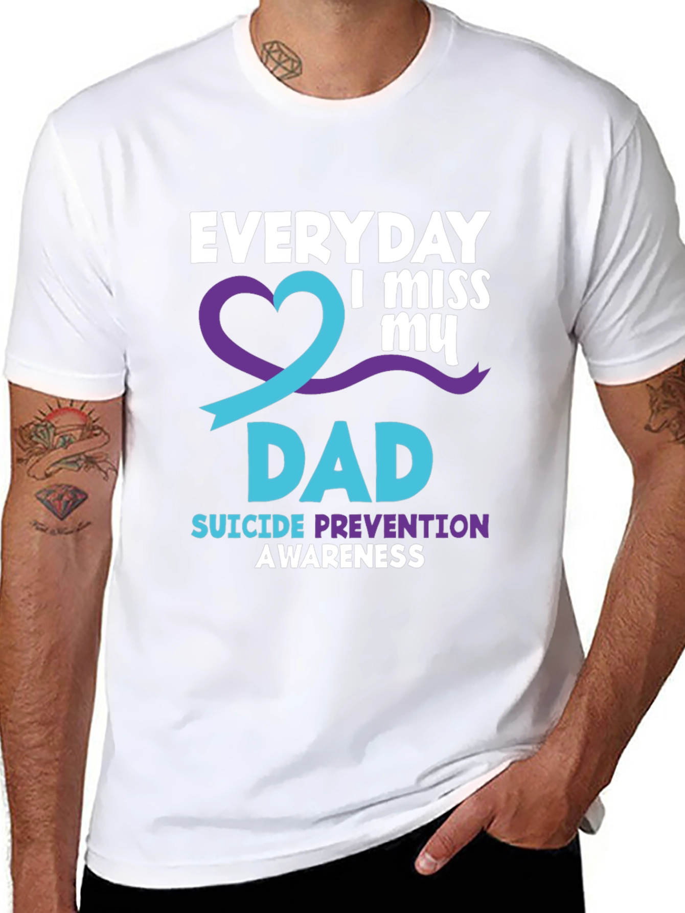 Everyday I Miss My Dad T-Shirt Suicide Prevention Awareness