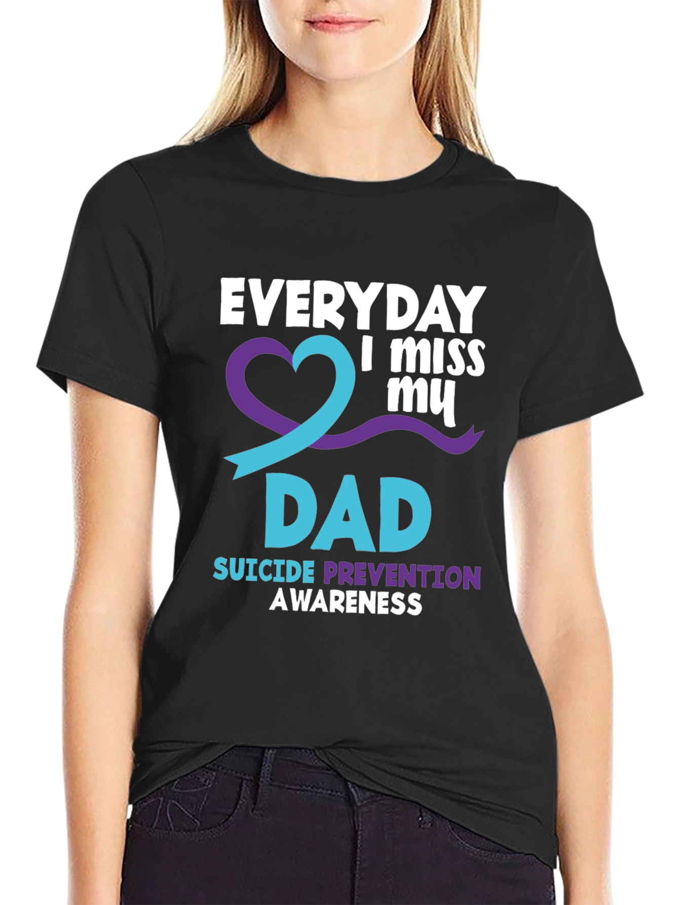 Everyday I Miss My Dad T-Shirt Suicide Prevention Awareness