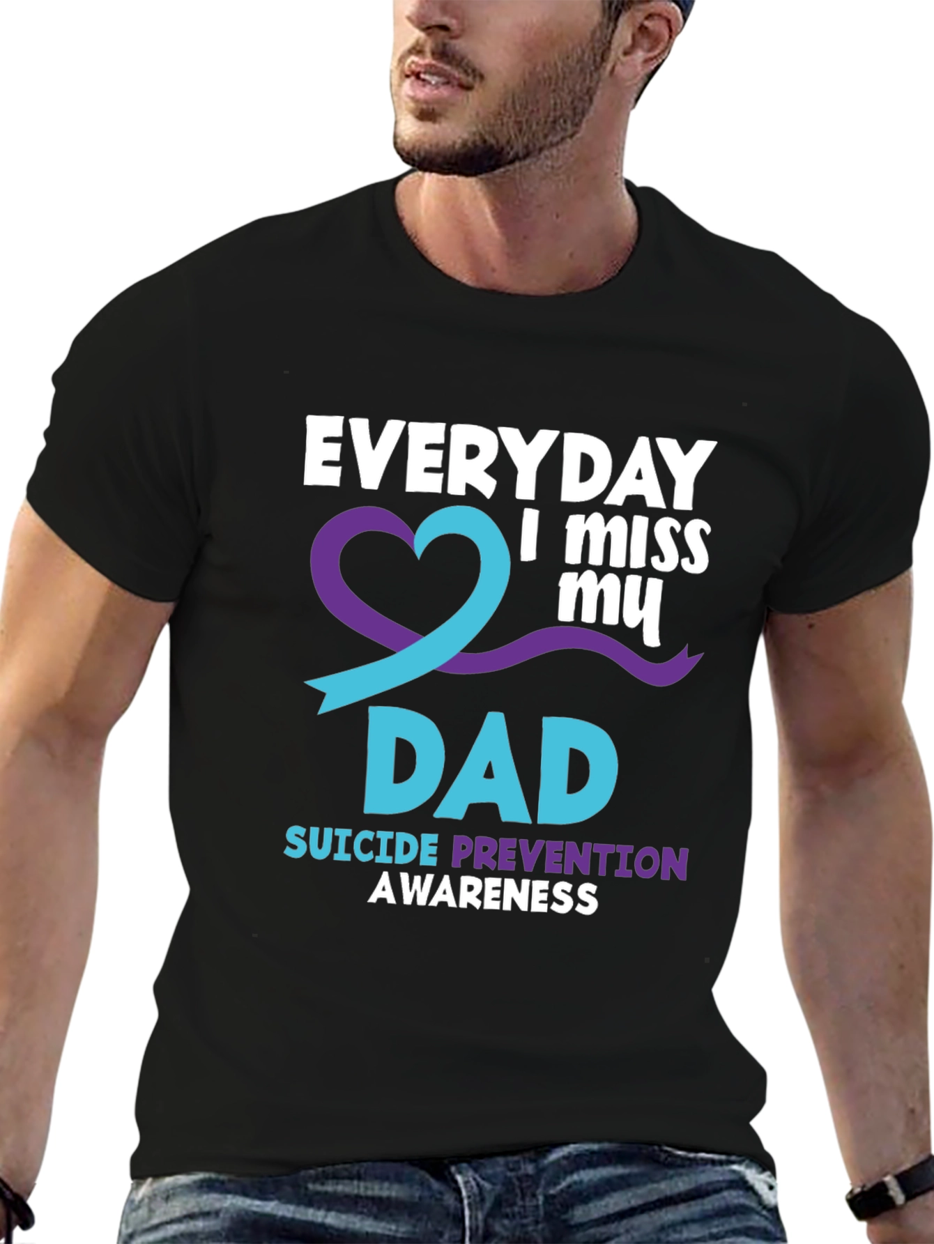 Everyday I Miss My Dad T-Shirt Suicide Prevention Awareness