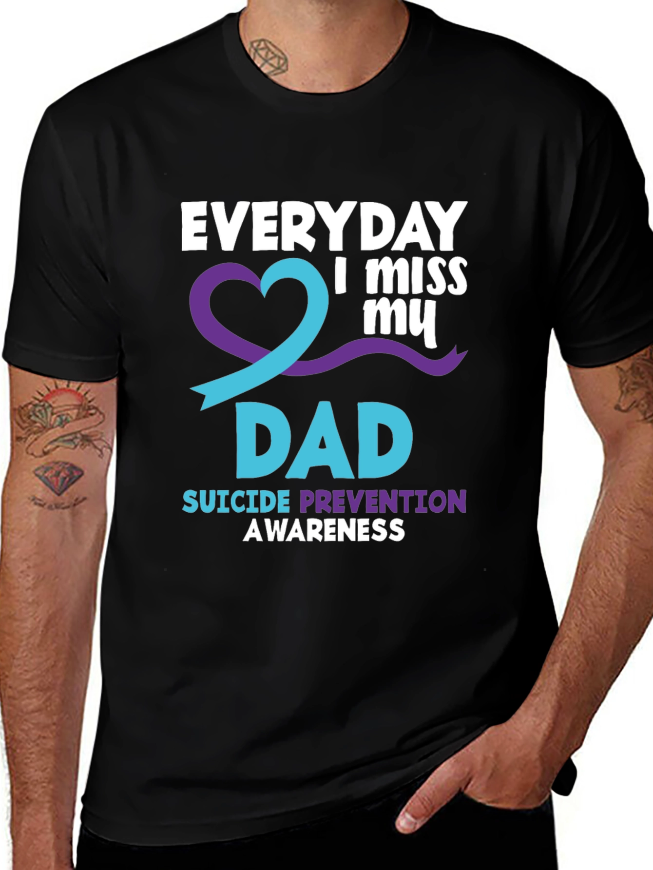 Everyday I Miss My Dad T-Shirt Suicide Prevention Awareness