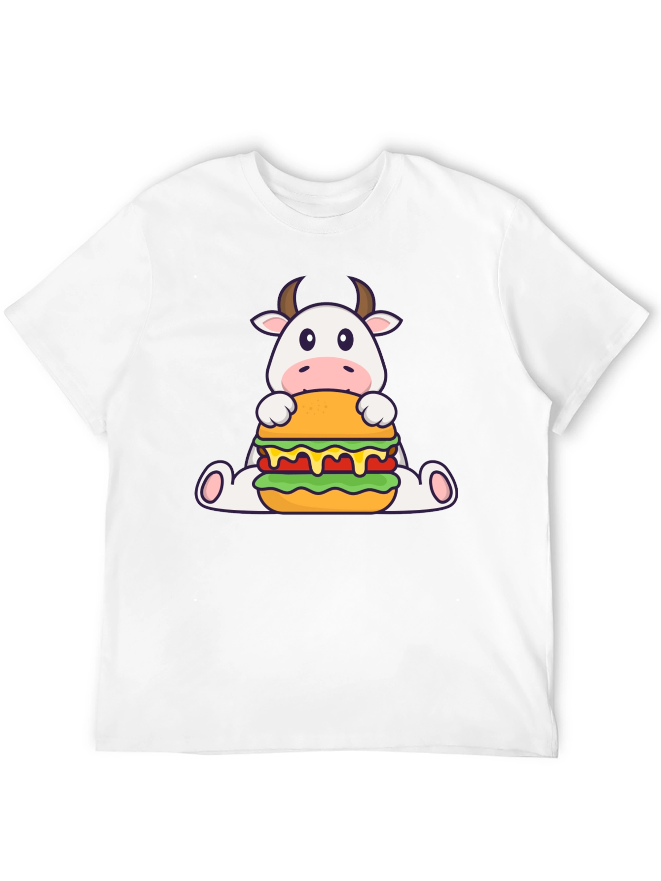 Cow Burger Graphic Tee - Black Casual T-Shirt