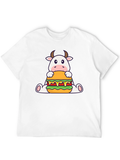 Cow Burger Graphic Tee - Black Casual T-Shirt