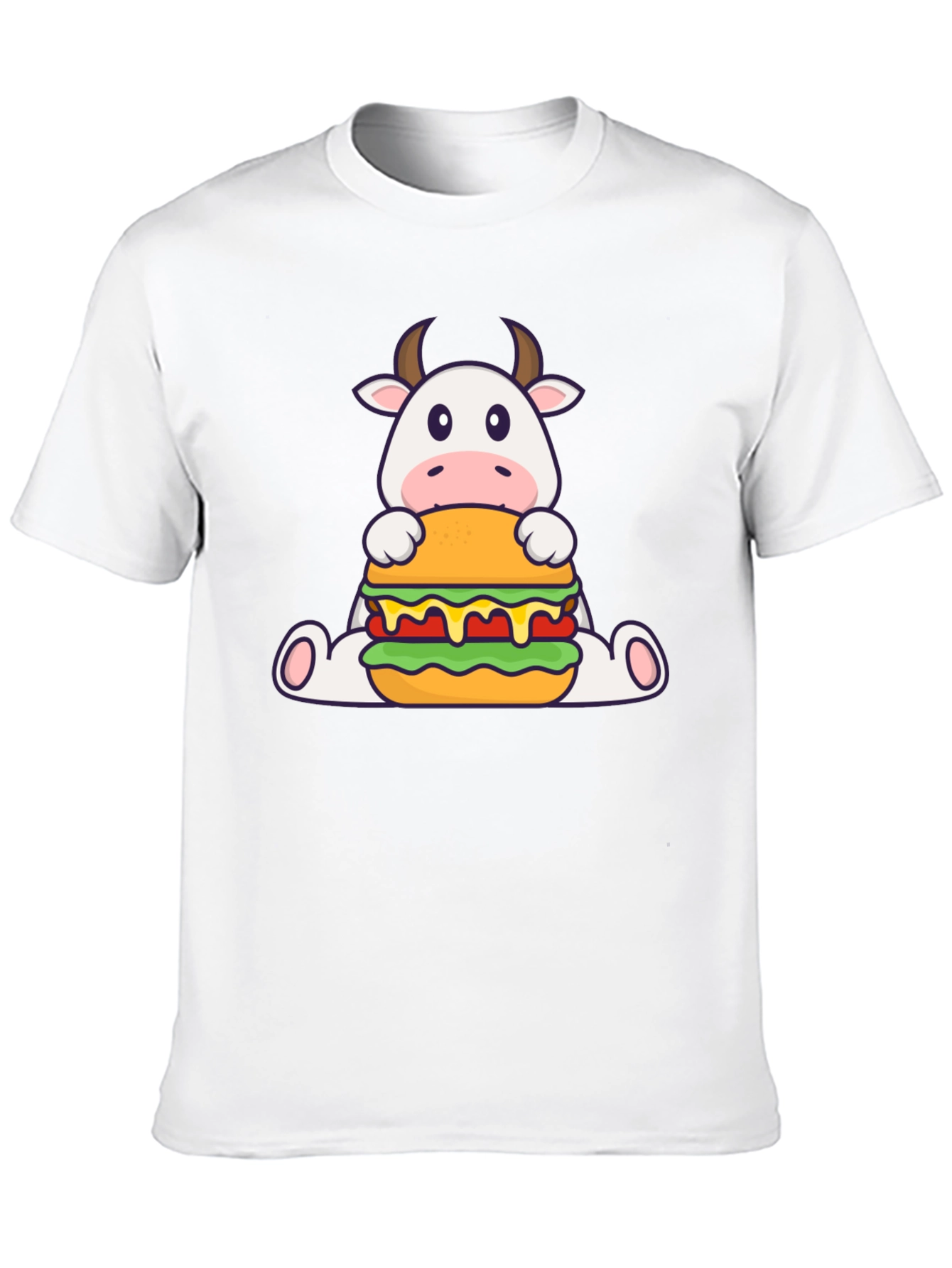 Cow Burger Graphic Tee - Black Casual T-Shirt
