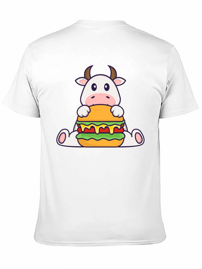 Cow Burger Graphic Tee - Black Casual T-Shirt