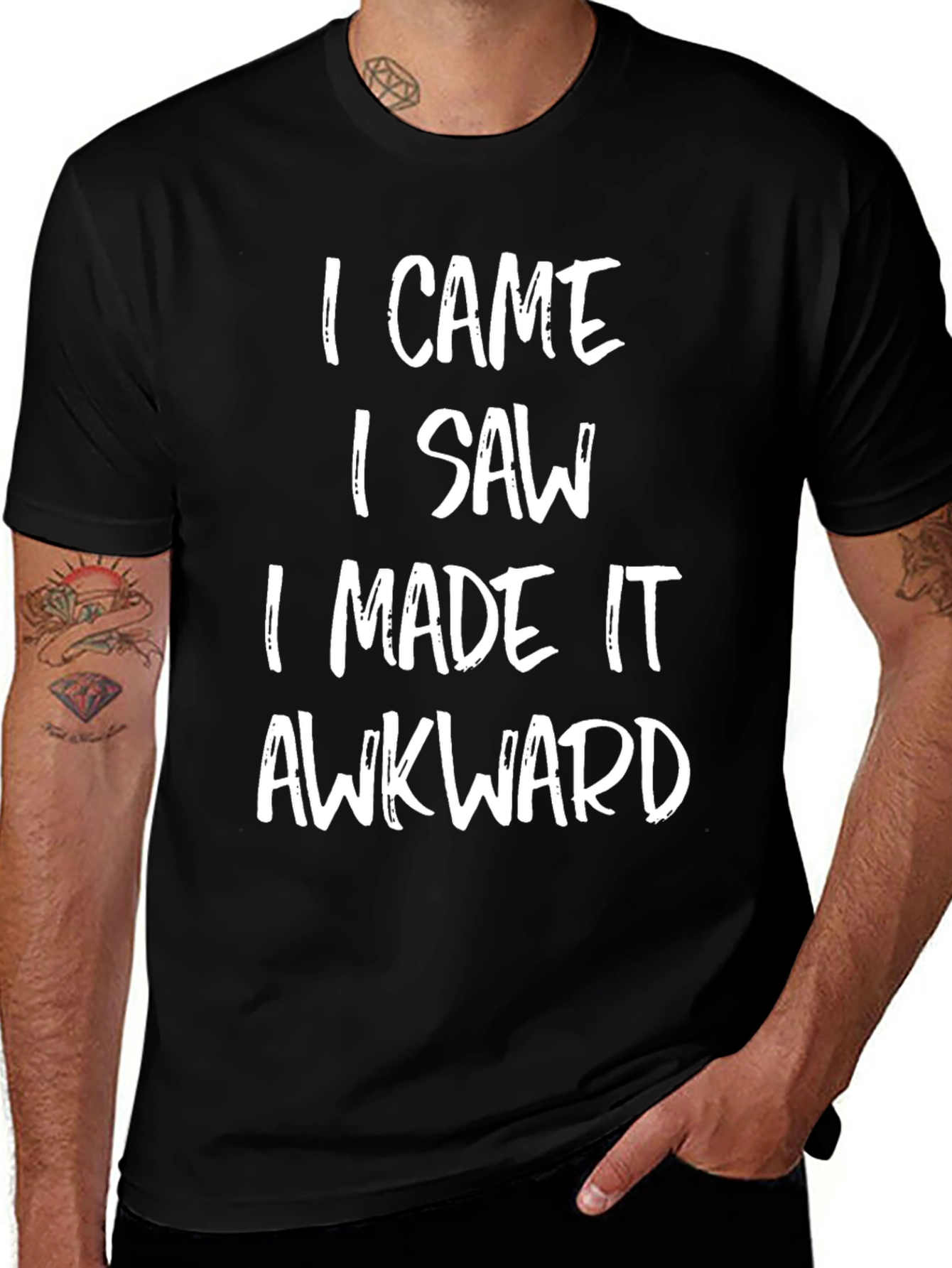 Awkward Slogan T-Shirt - I Came I Saw