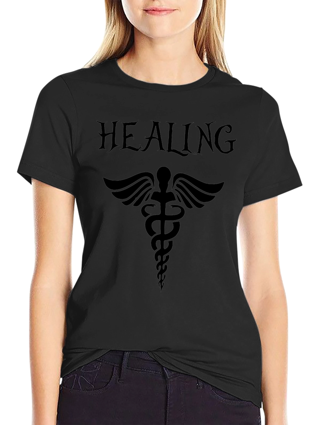 Healing Caduceus T-Shirt - Black