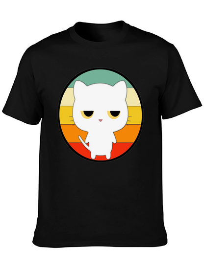 Retro Cat Graphic T-Shirt - Unisex Black Tee