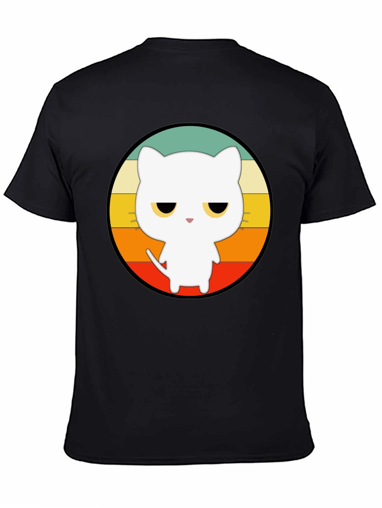 Retro Cat Graphic T-Shirt - Unisex Black Tee