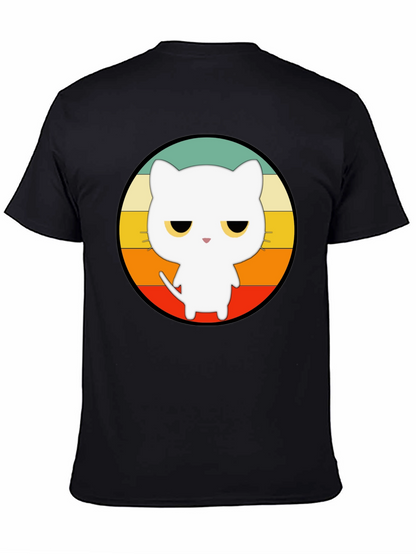 Retro Cat Graphic T-Shirt - Unisex Black Tee