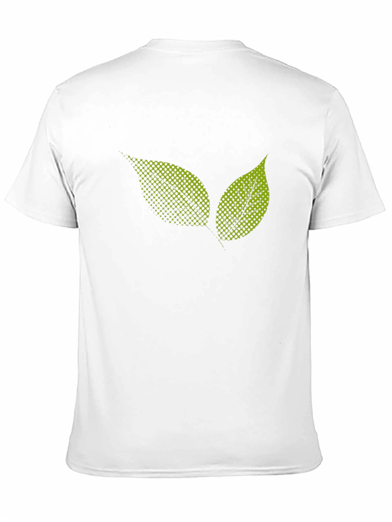 Black T-Shirt with Green Leaf Graphic Print
