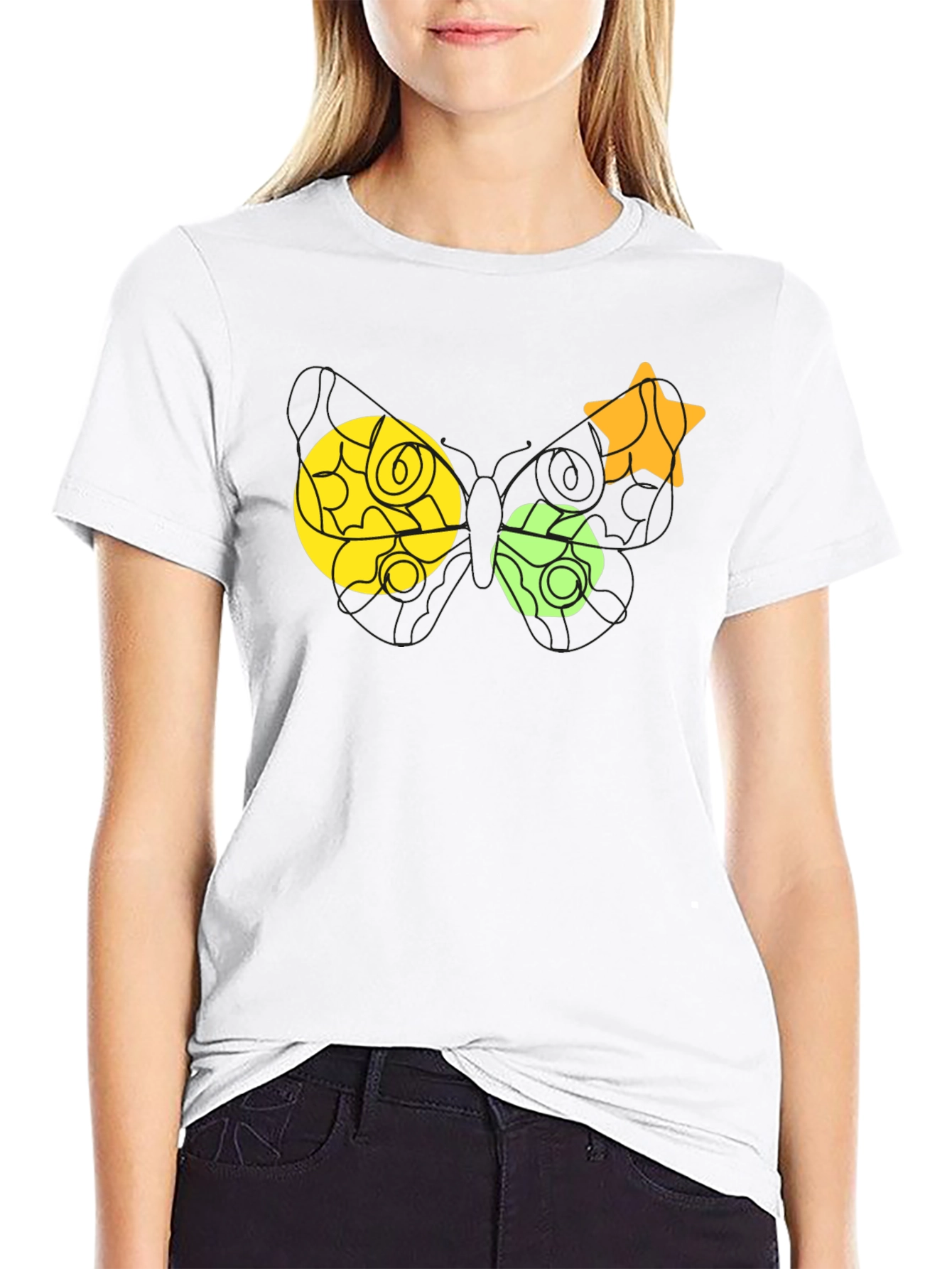 Geometric Shapes T-Shirt - Black