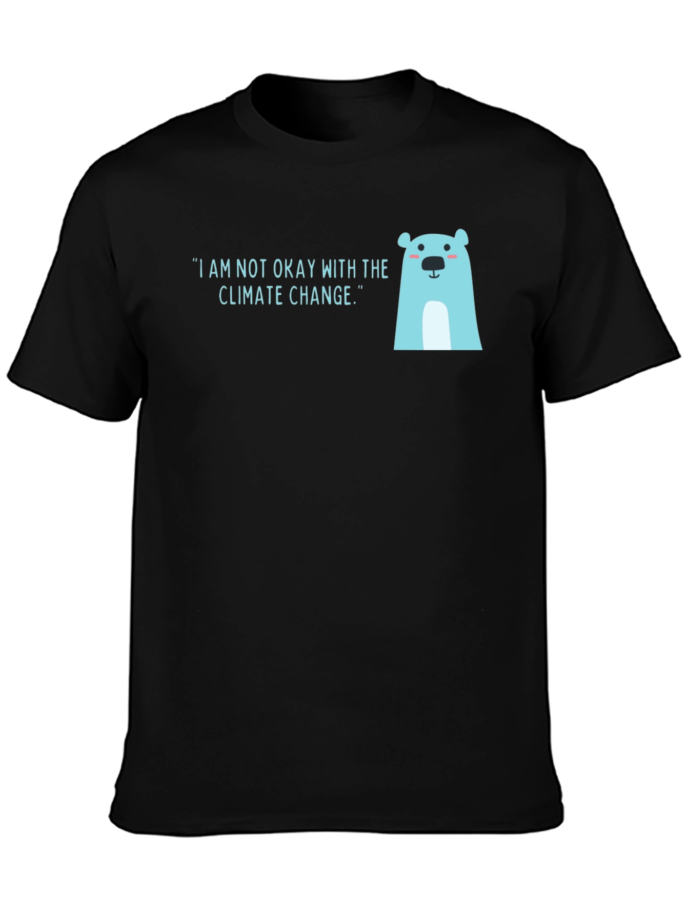 Climate Change Polar Bear Graphic Tee - Black