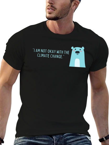 Climate Change Polar Bear Graphic Tee - Black