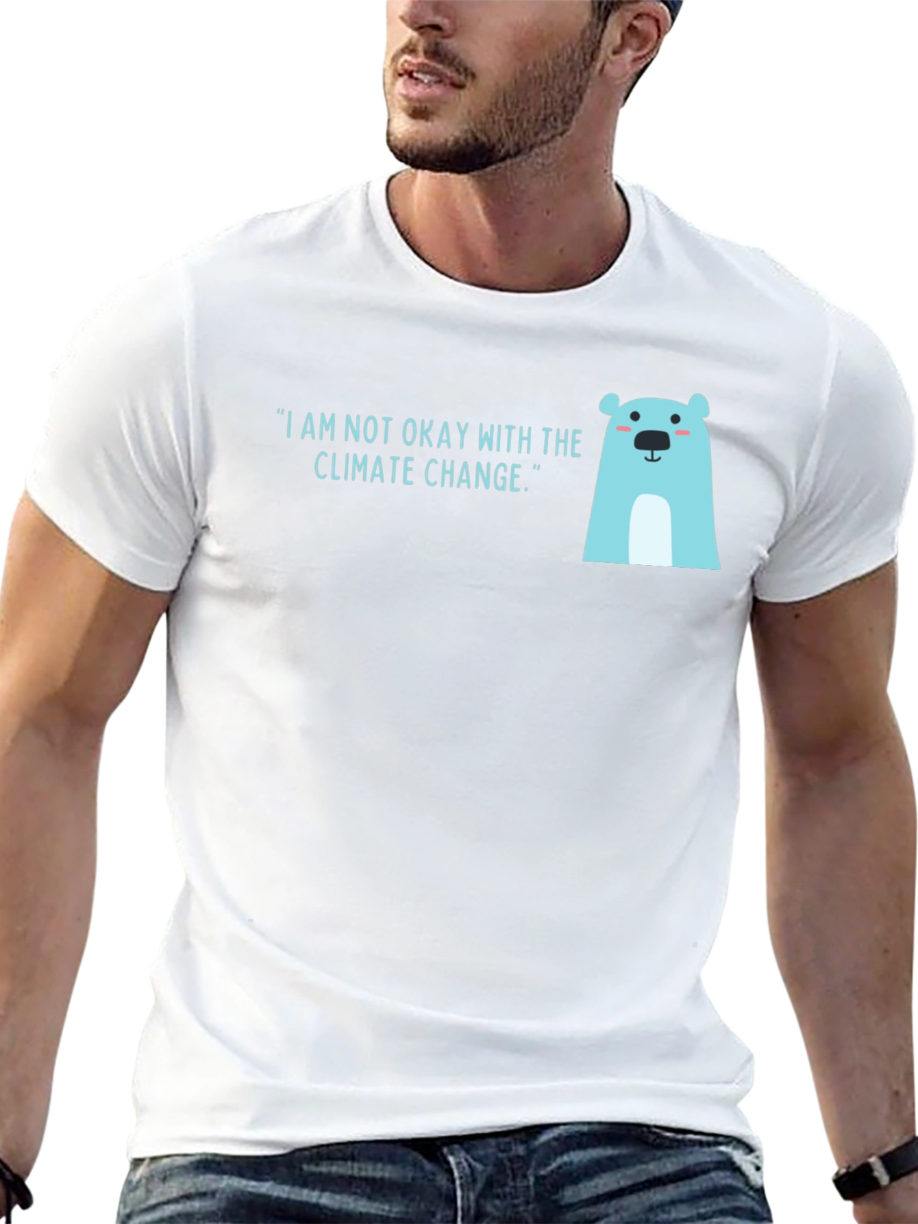 Climate Change Polar Bear Graphic Tee - Black