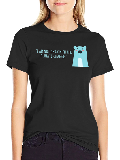 Climate Change Polar Bear Graphic Tee - Black