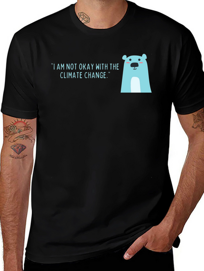 Climate Change Polar Bear Graphic Tee - Black