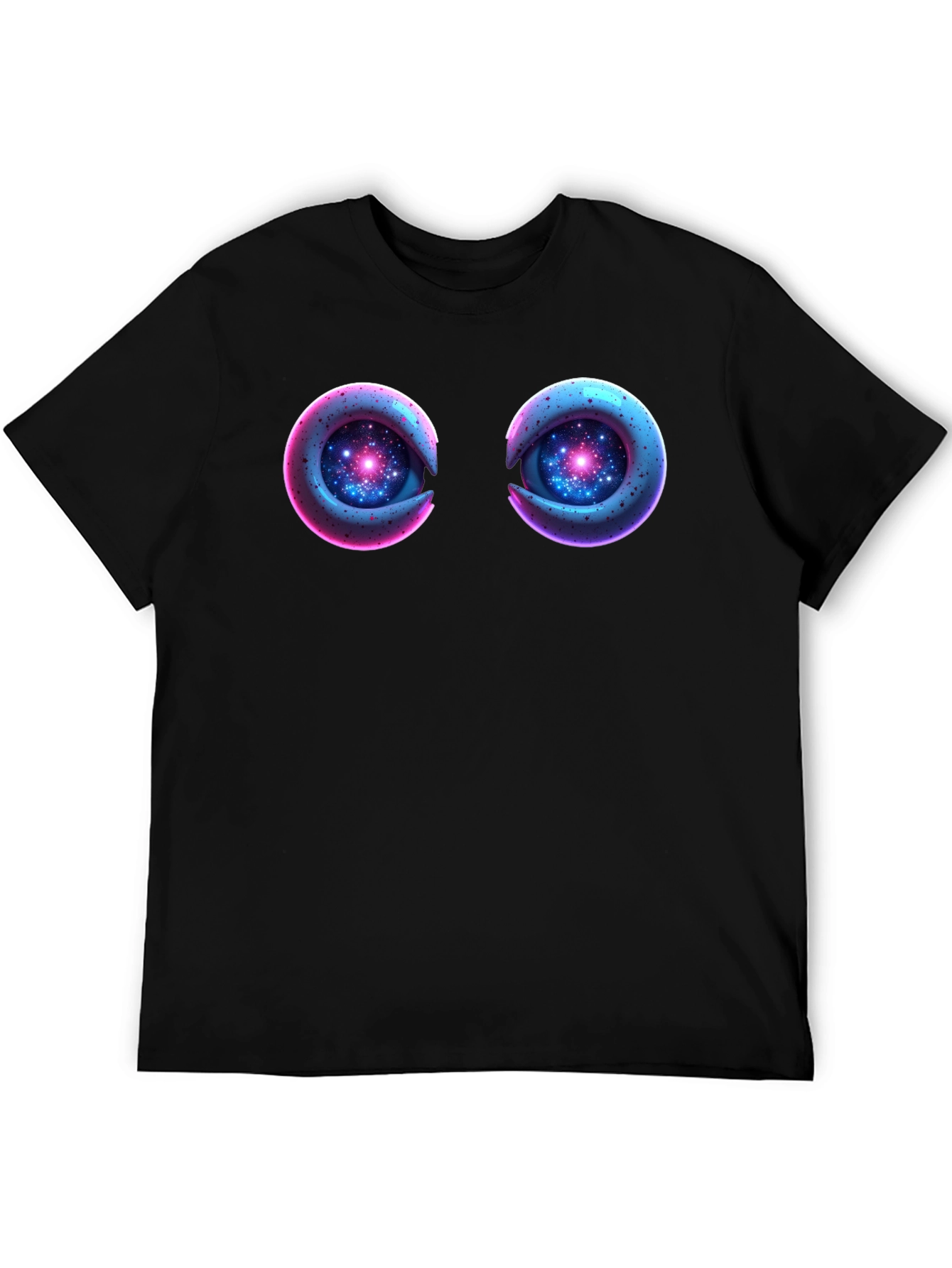 Cosmic Eyes Black Graphic T-Shirt