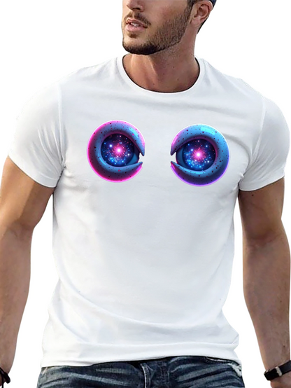 Cosmic Eyes Black Graphic T-Shirt