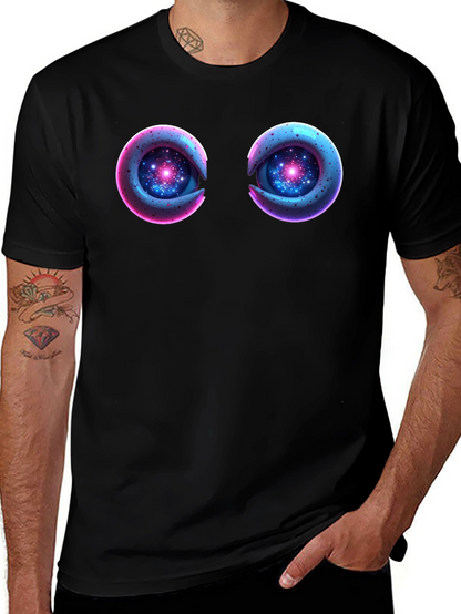 Cosmic Eyes Black Graphic T-Shirt