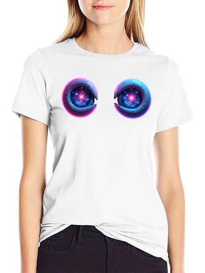 Cosmic Eyes Black Graphic T-Shirt