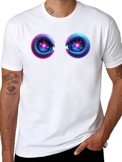 Cosmic Eyes Black Graphic T-Shirt