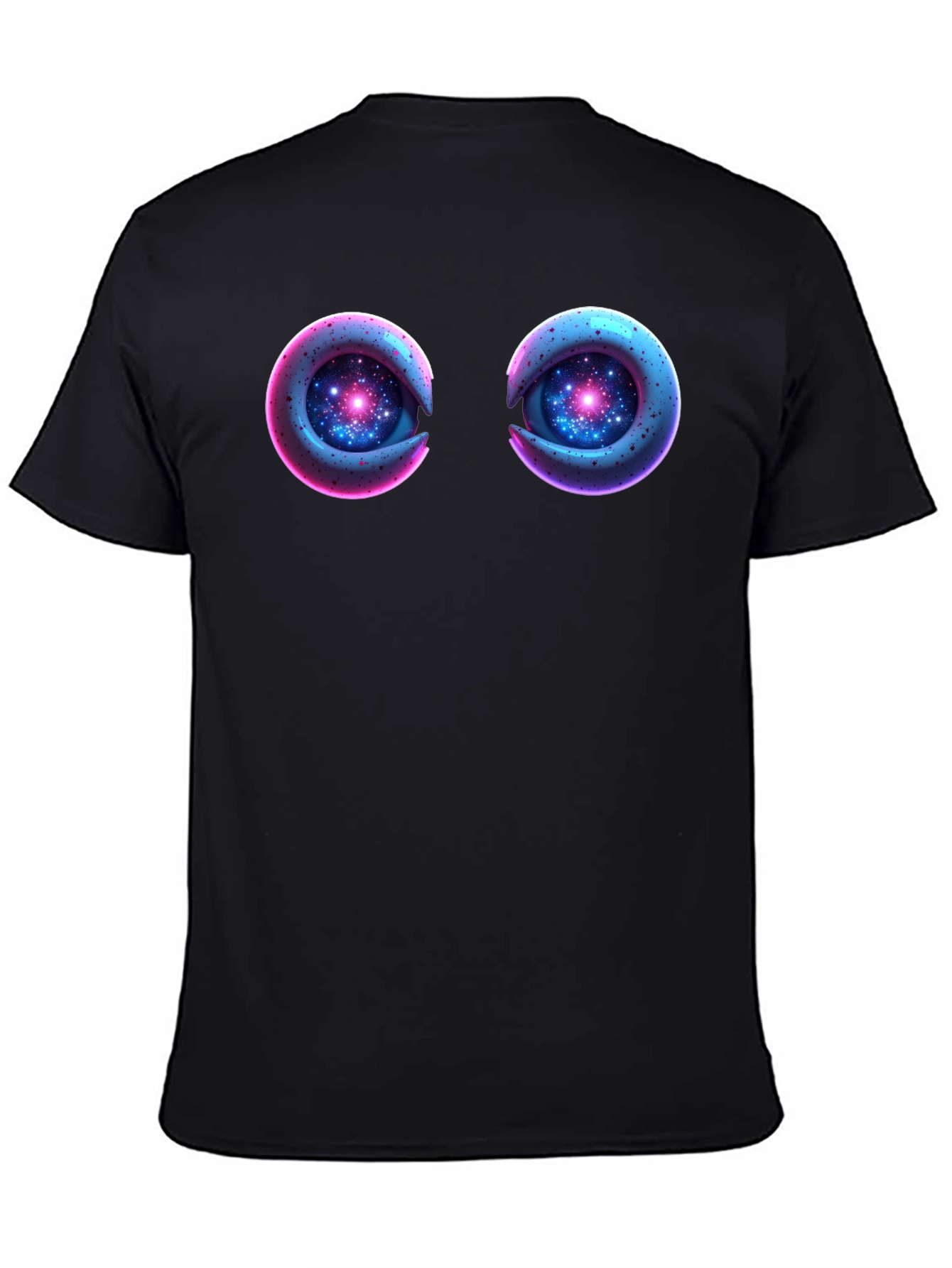 Cosmic Eyes Black Graphic T-Shirt