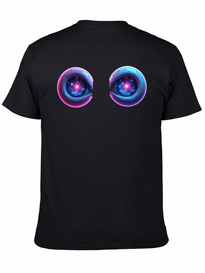 Cosmic Eyes Black Graphic T-Shirt