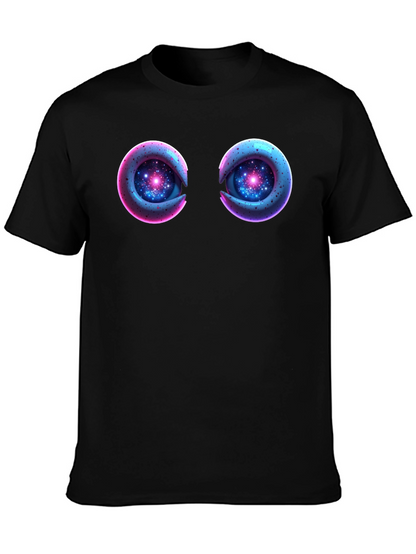 Cosmic Eyes Black Graphic T-Shirt