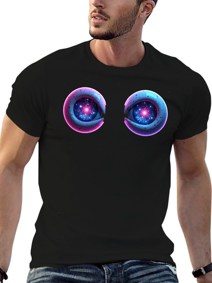 Cosmic Eyes Black Graphic T-Shirt