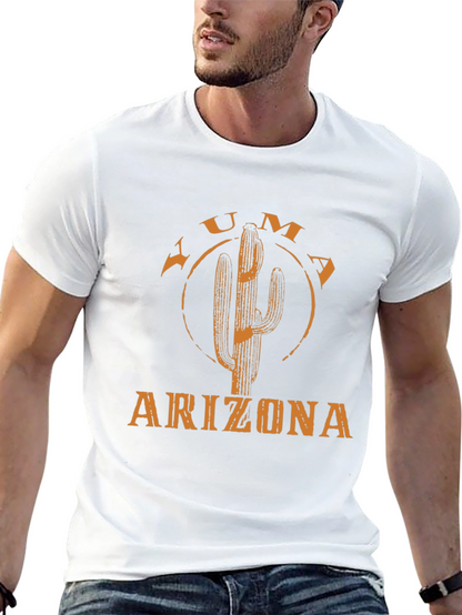 Yuma Arizona Cactus Graphic Tee - Black Cotton T-Shirt