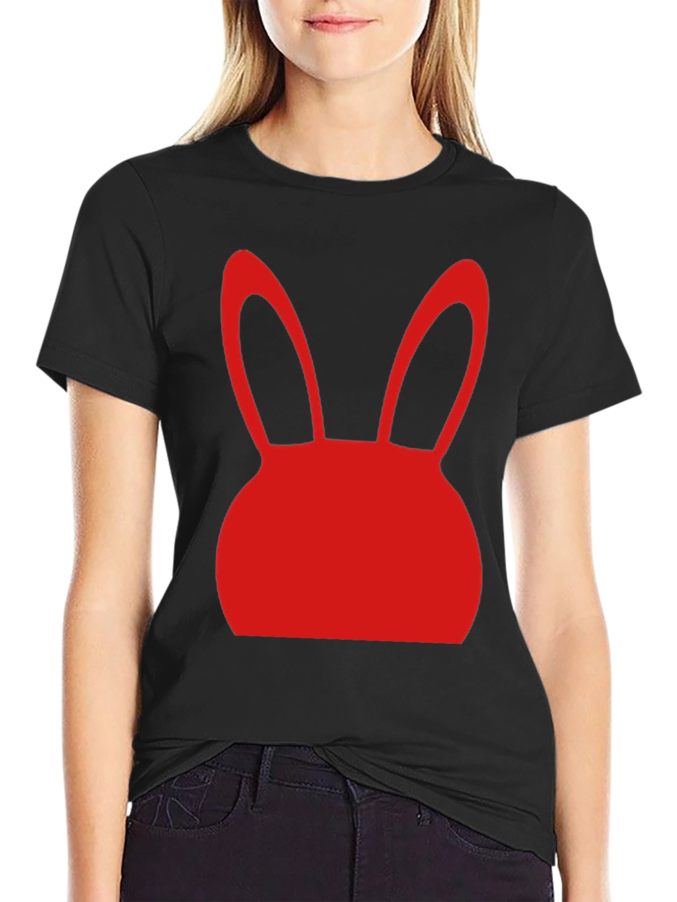 Bunny Graphic Tee - Black Short Sleeve