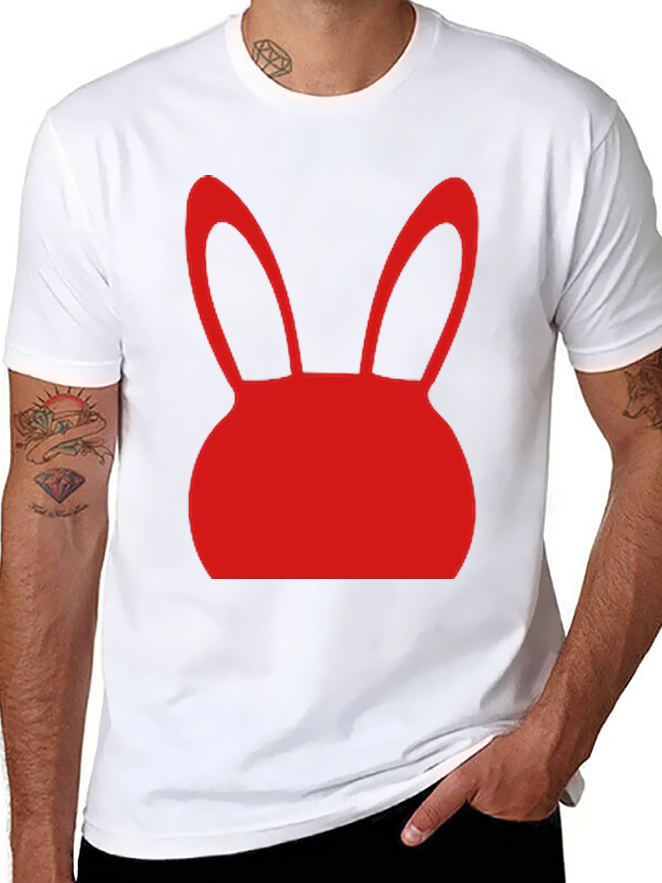 Bunny Graphic Tee - Black Short Sleeve